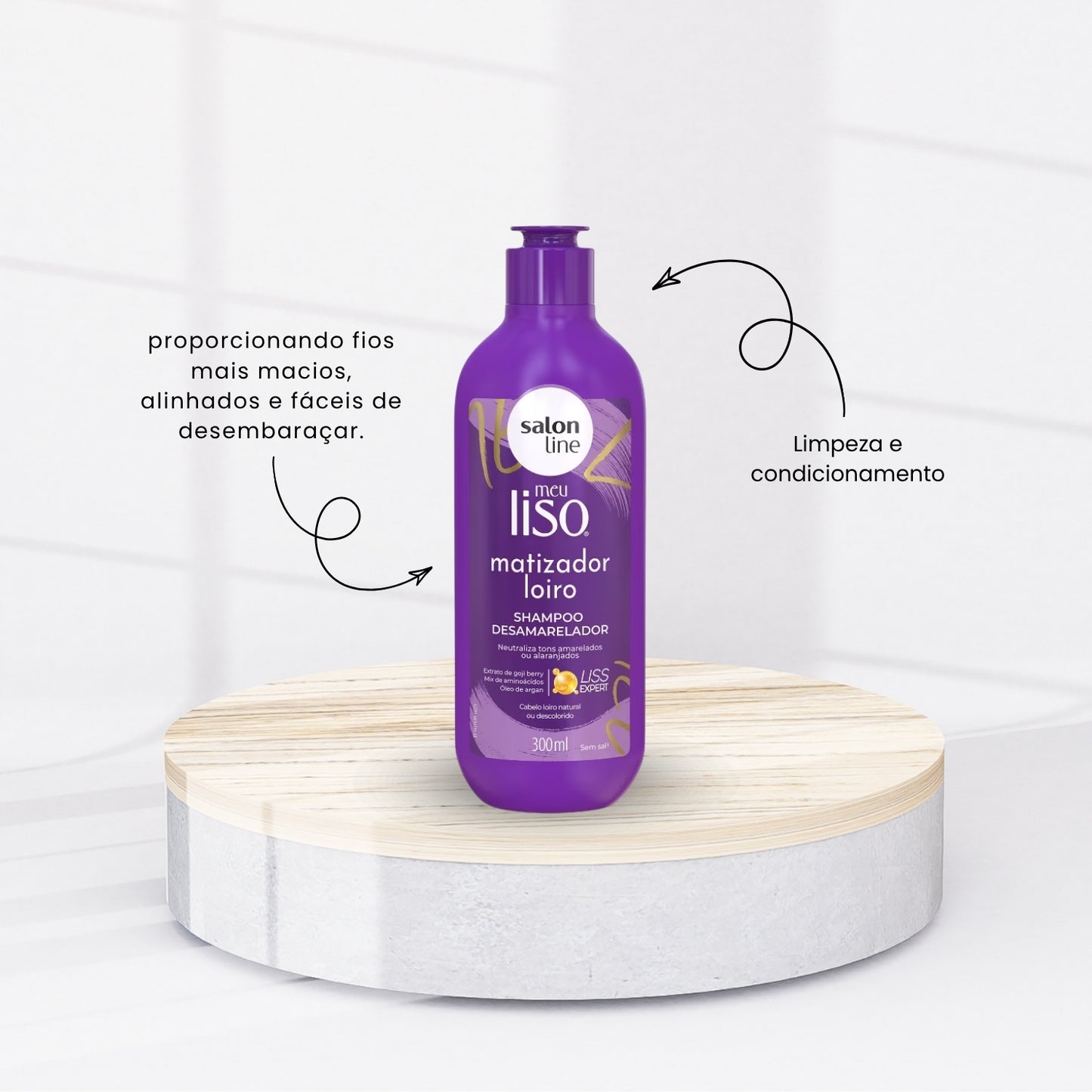 Kit Salon Line Meu Liso Desamarelador Shampoo e Condicionador