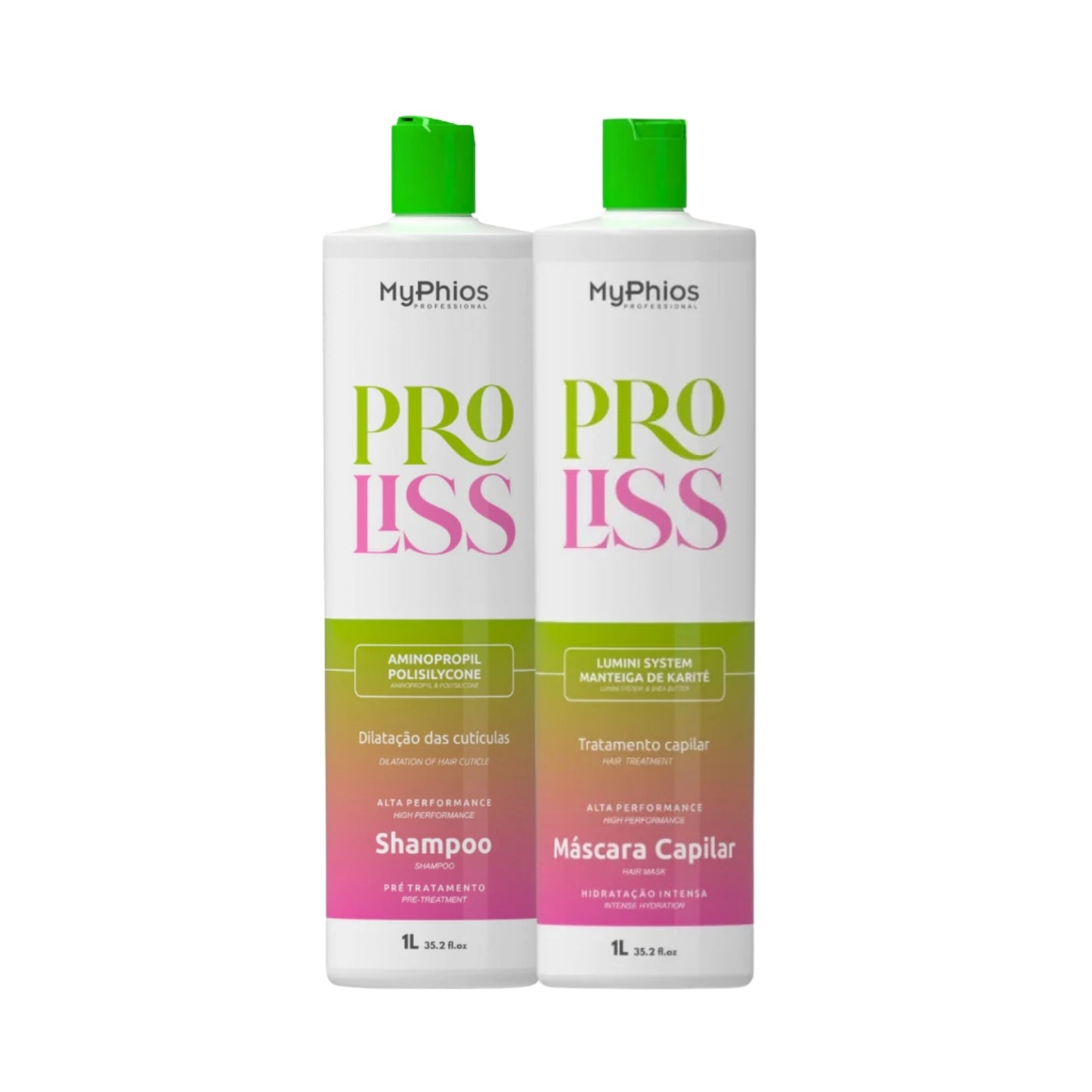 Kit MyPhios ProLiss Shampoo e Máscara Capilar 1 Litro