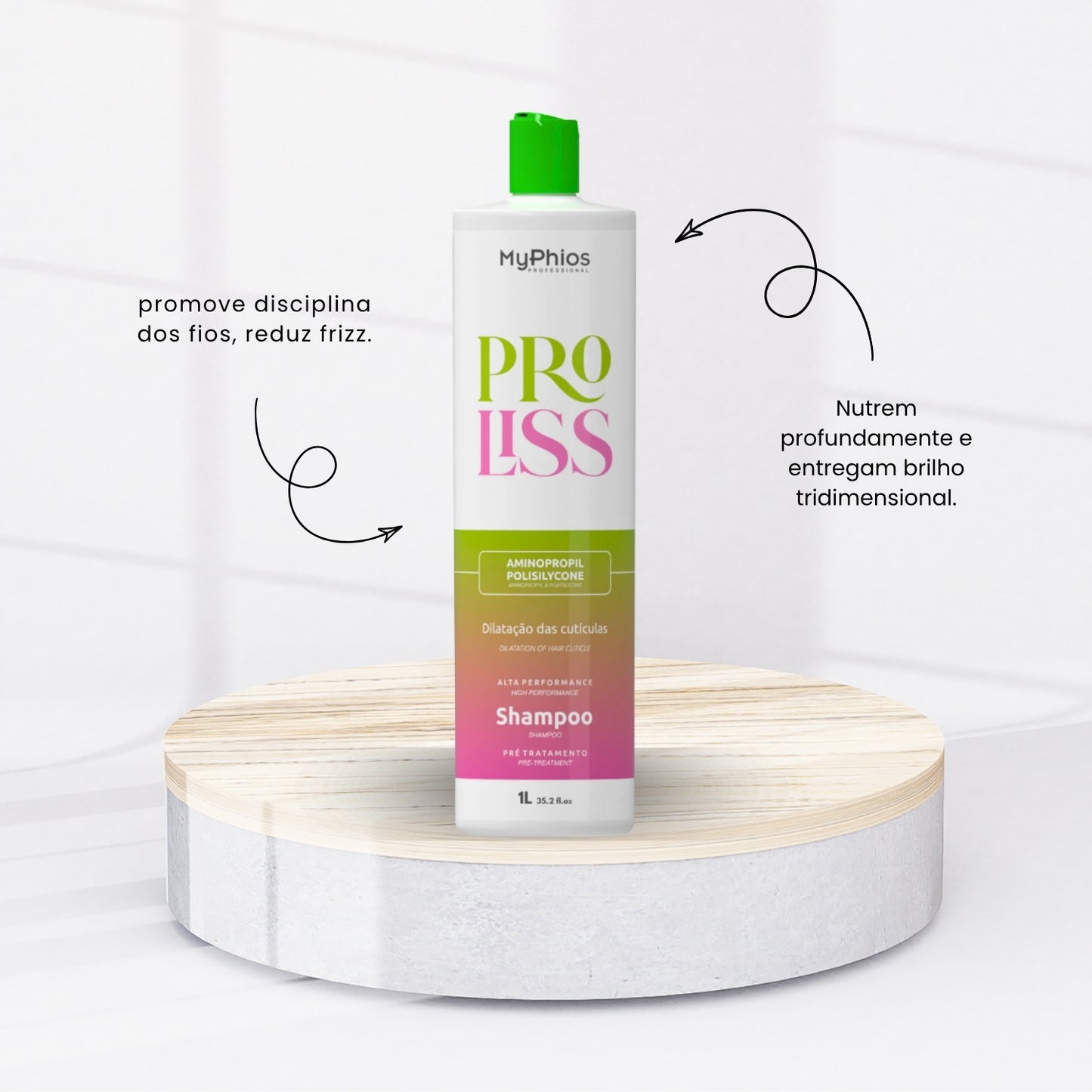 Kit MyPhios ProLiss Shampoo e Máscara Capilar 1 Litro