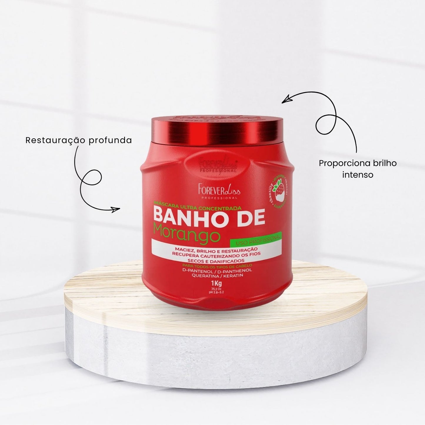 Máscara Forever Liss Banho de Morango 1000 g