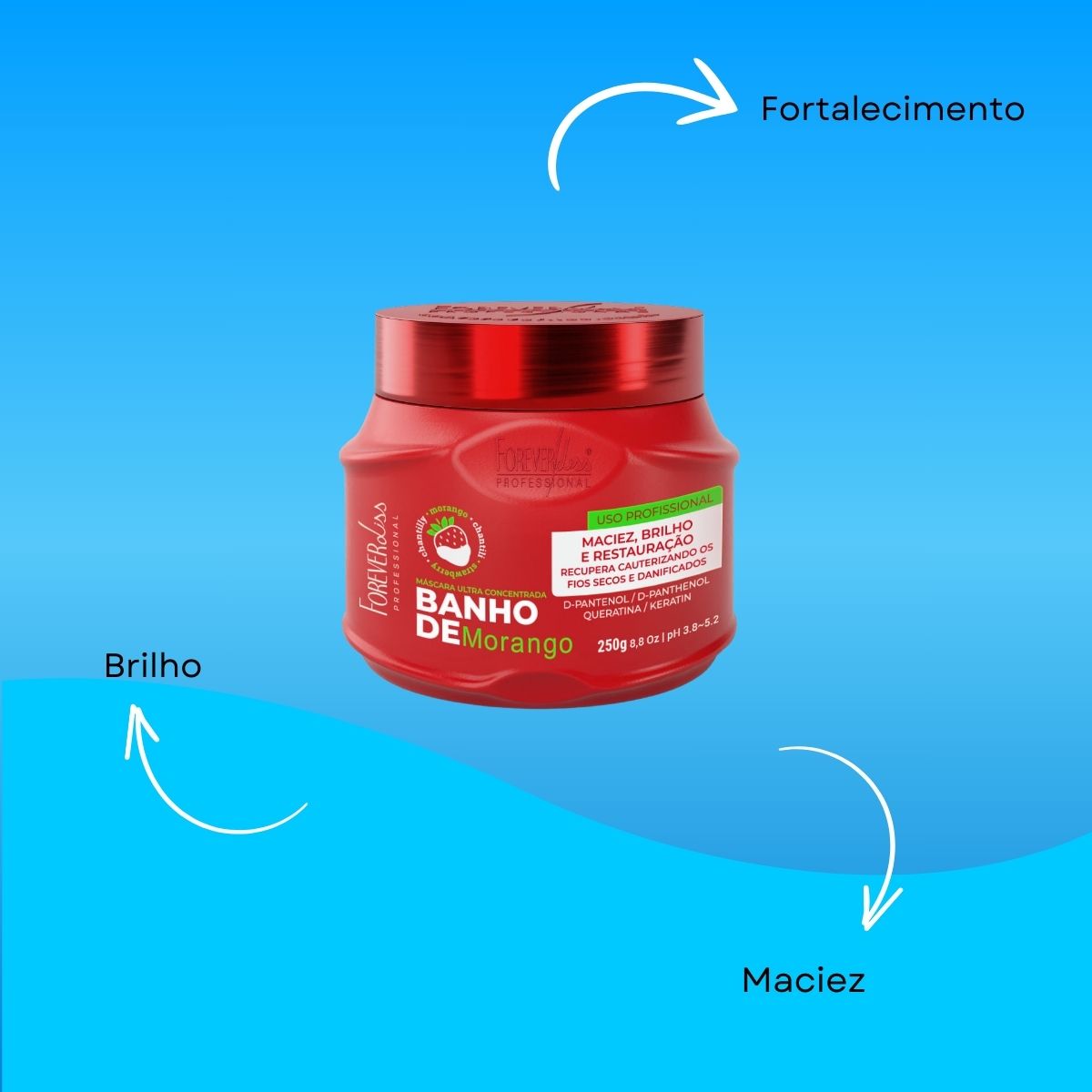 Máscara Forever Liss Banho de Morango 250 g