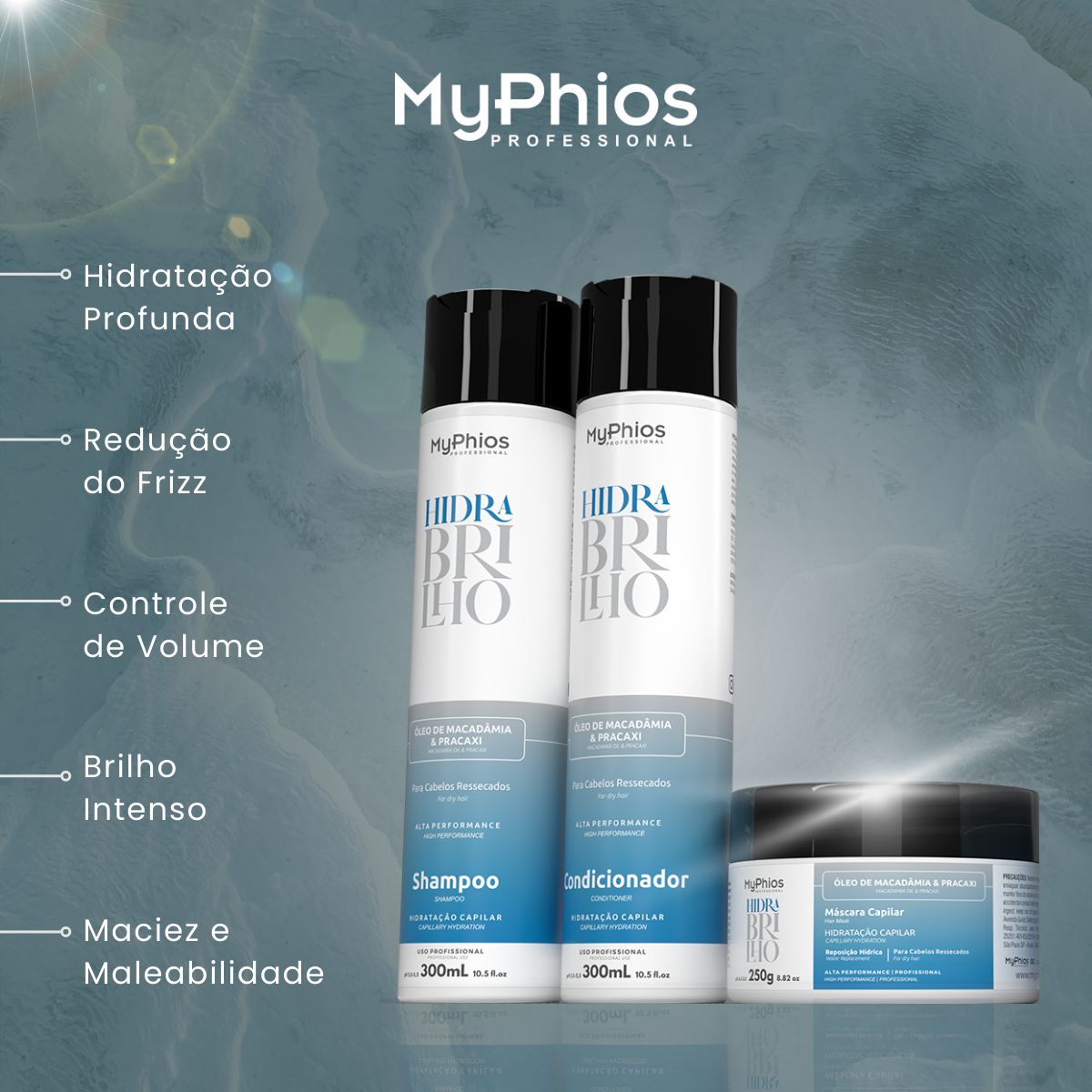 Máscara MyPhios Hidra Brilho Máscara de Hidratação Capilar 250 g