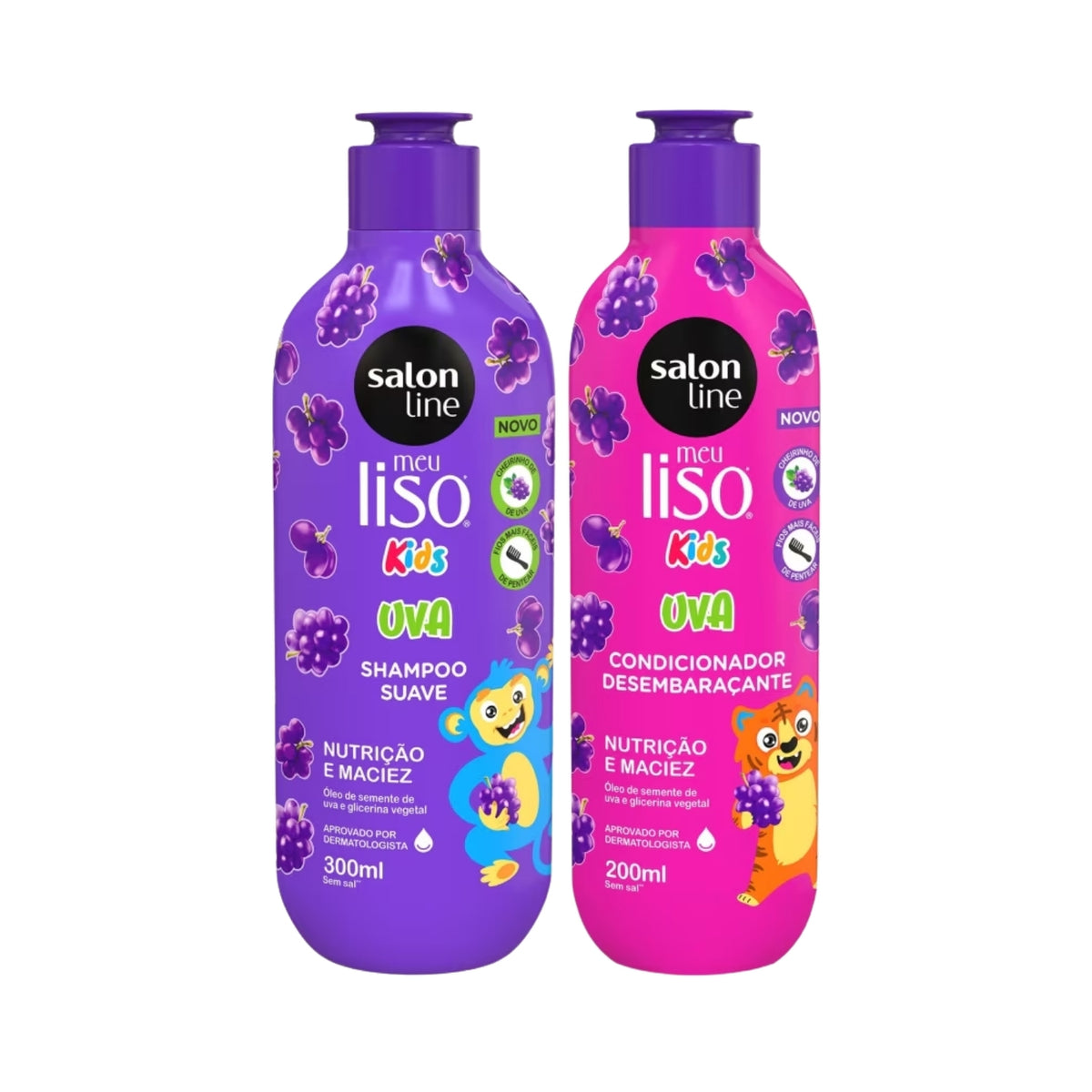 Kit Salon Line Meu Liso Uva kids Shampoo e Condicionador