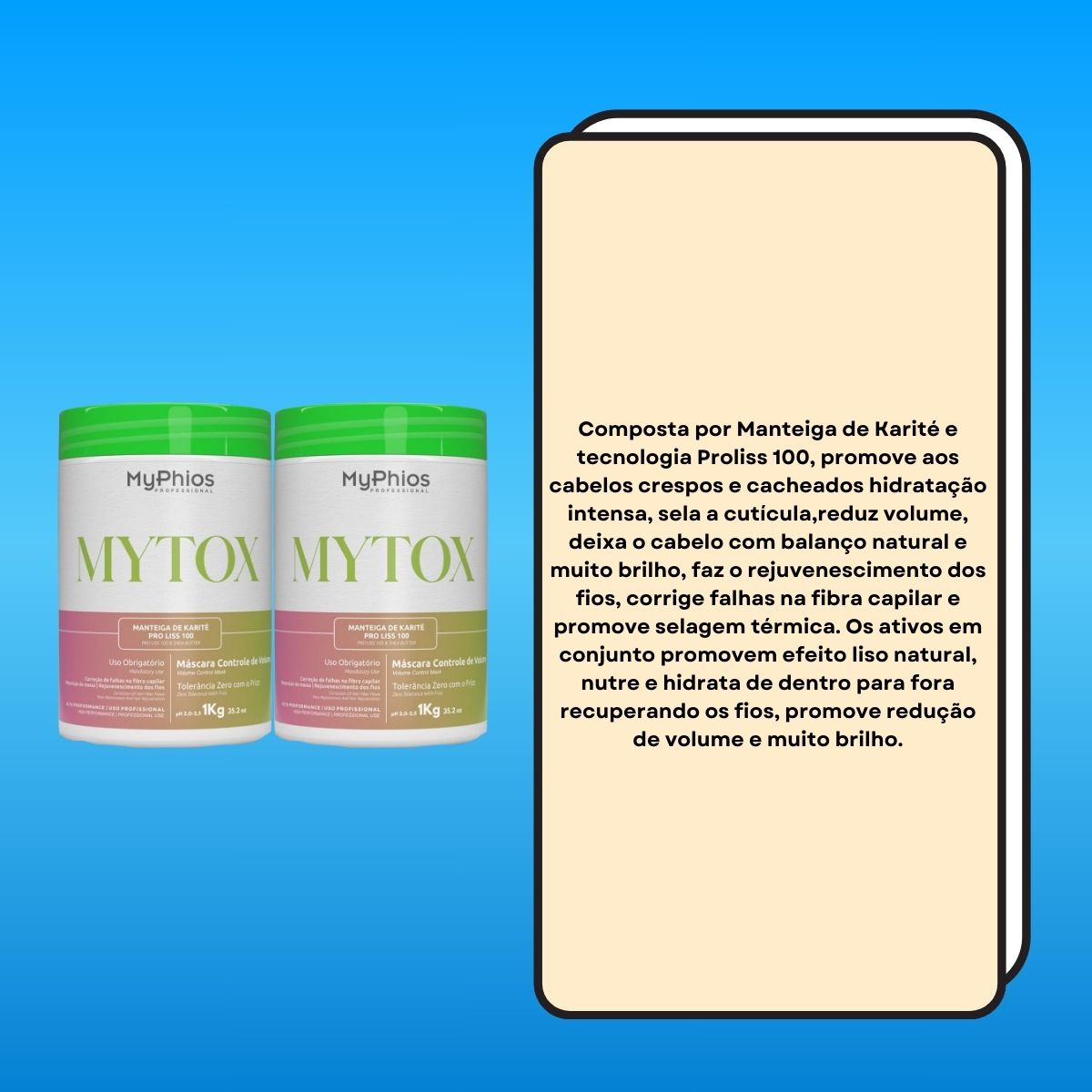 Kit MyPhios Mytox 2 Máscara Controle de Volume 1 Kg
