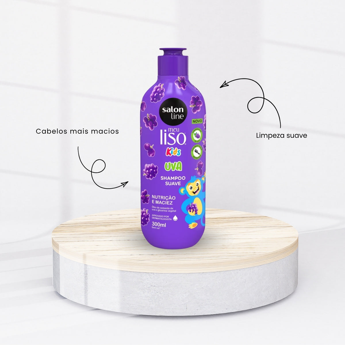 Kit Salon Line Meu Liso Uva kids Shampoo e Condicionador