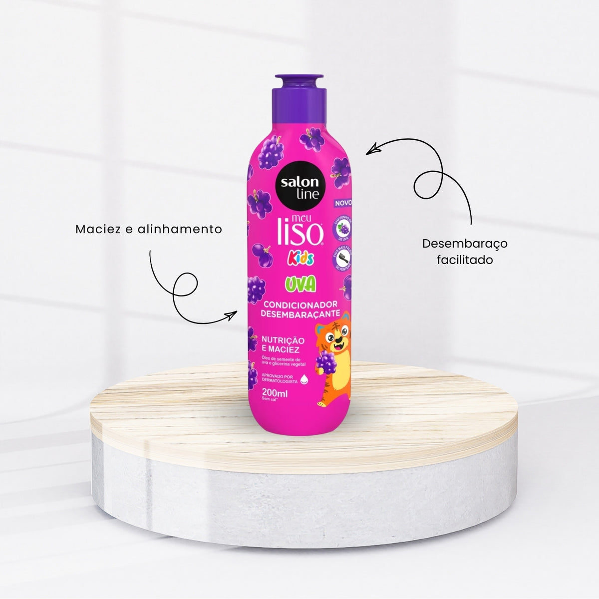 Kit Salon Line Meu Liso Uva kids Shampoo e Condicionador
