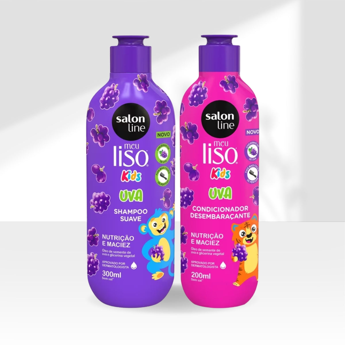 Kit Salon Line Meu Liso Uva kids Shampoo e Condicionador