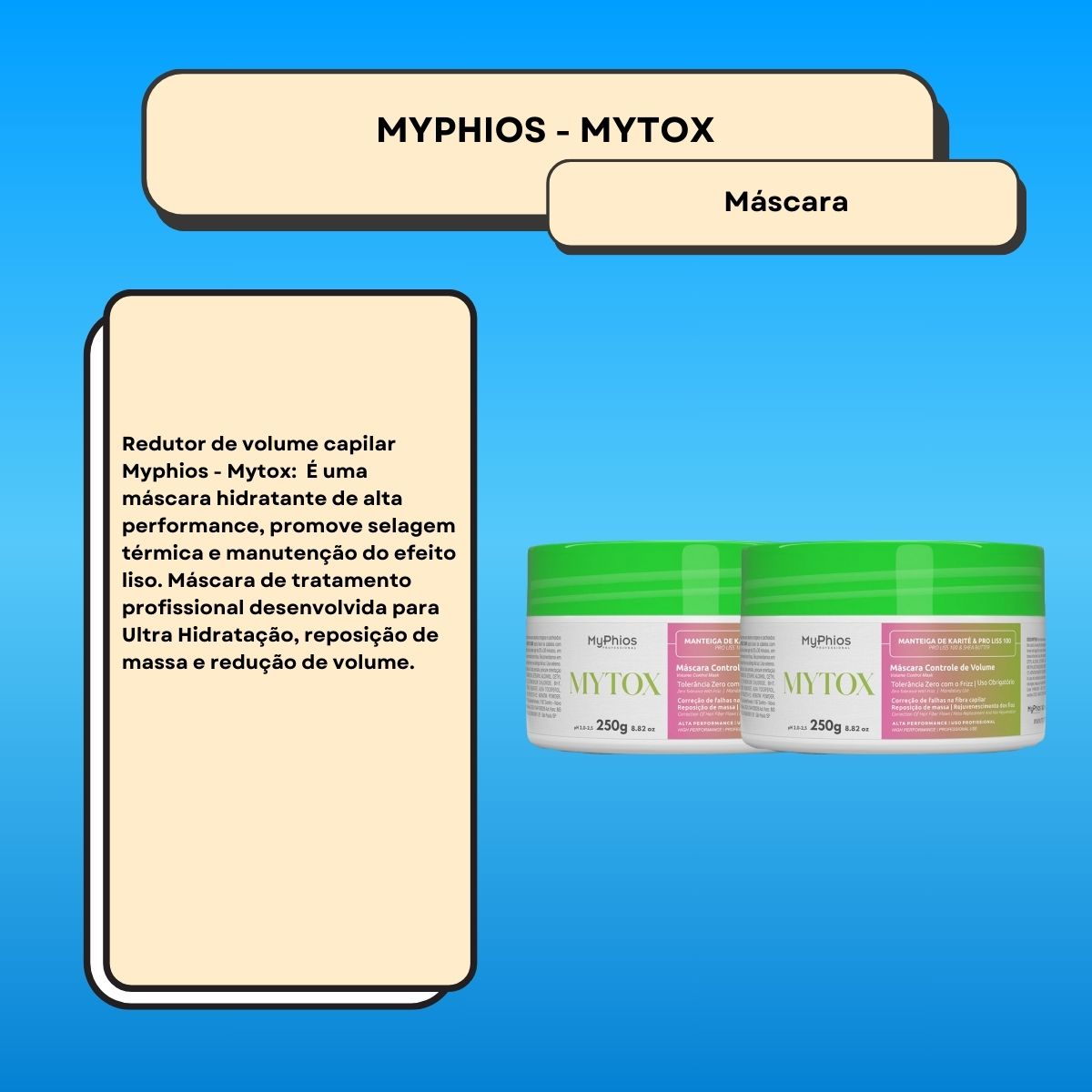 Kit MyPhios Mytox 2 Máscara Controle de Volume 250 g