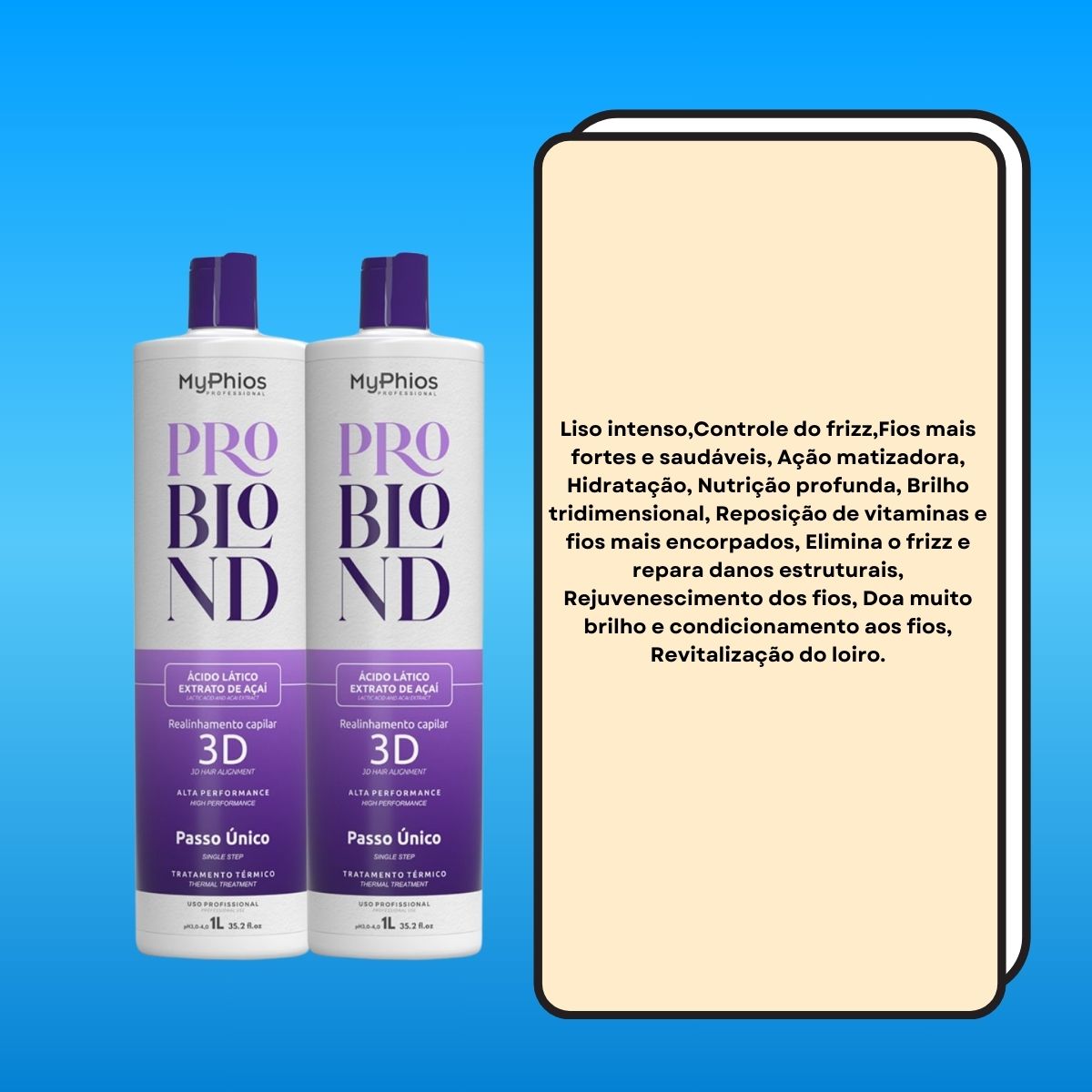 Kit MyPhios ProBlond 2 Realinhamento Capilar 1 Litro