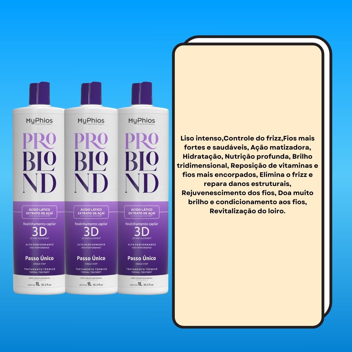 Kit MyPhios ProBlond 3 Realinhamento Capilar 1 Litro