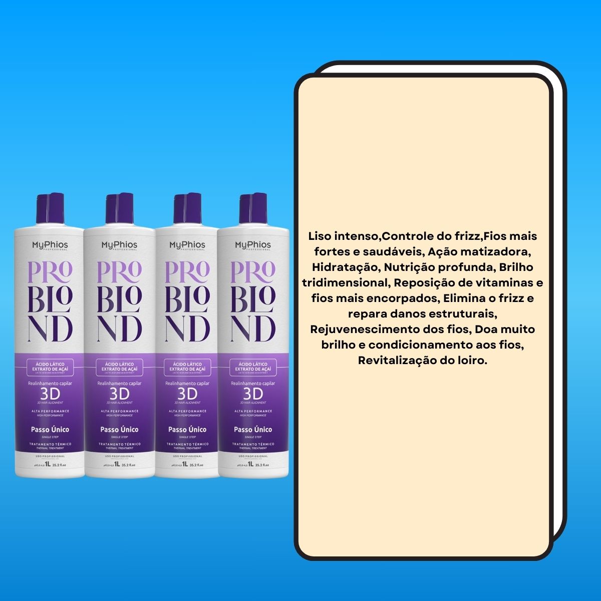 Kit MyPhios ProBlond 4 Realinhamento Capilar 1 Litro