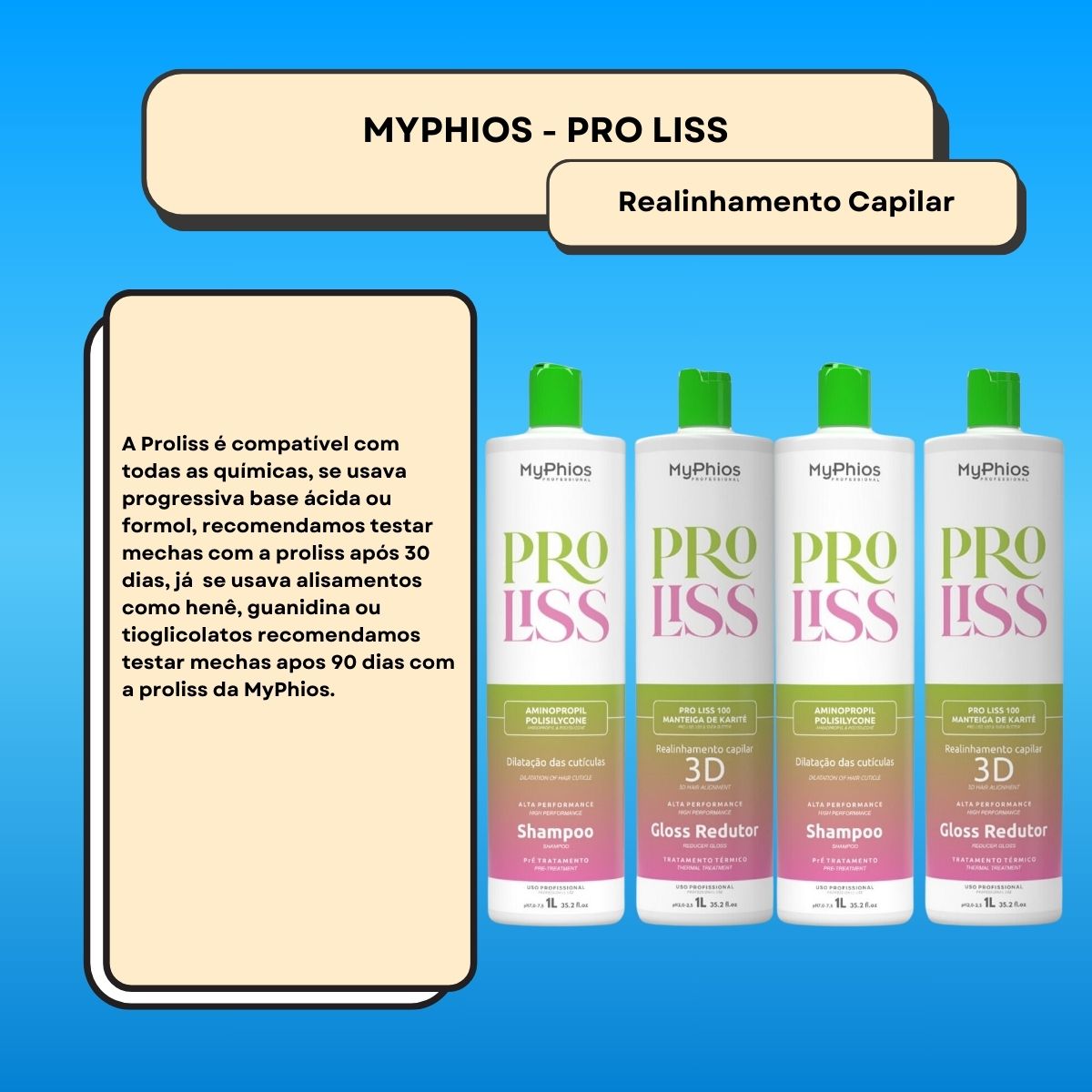 Kit MyPhios ProLiss 2 Realinhamento Capilar 1 Litro