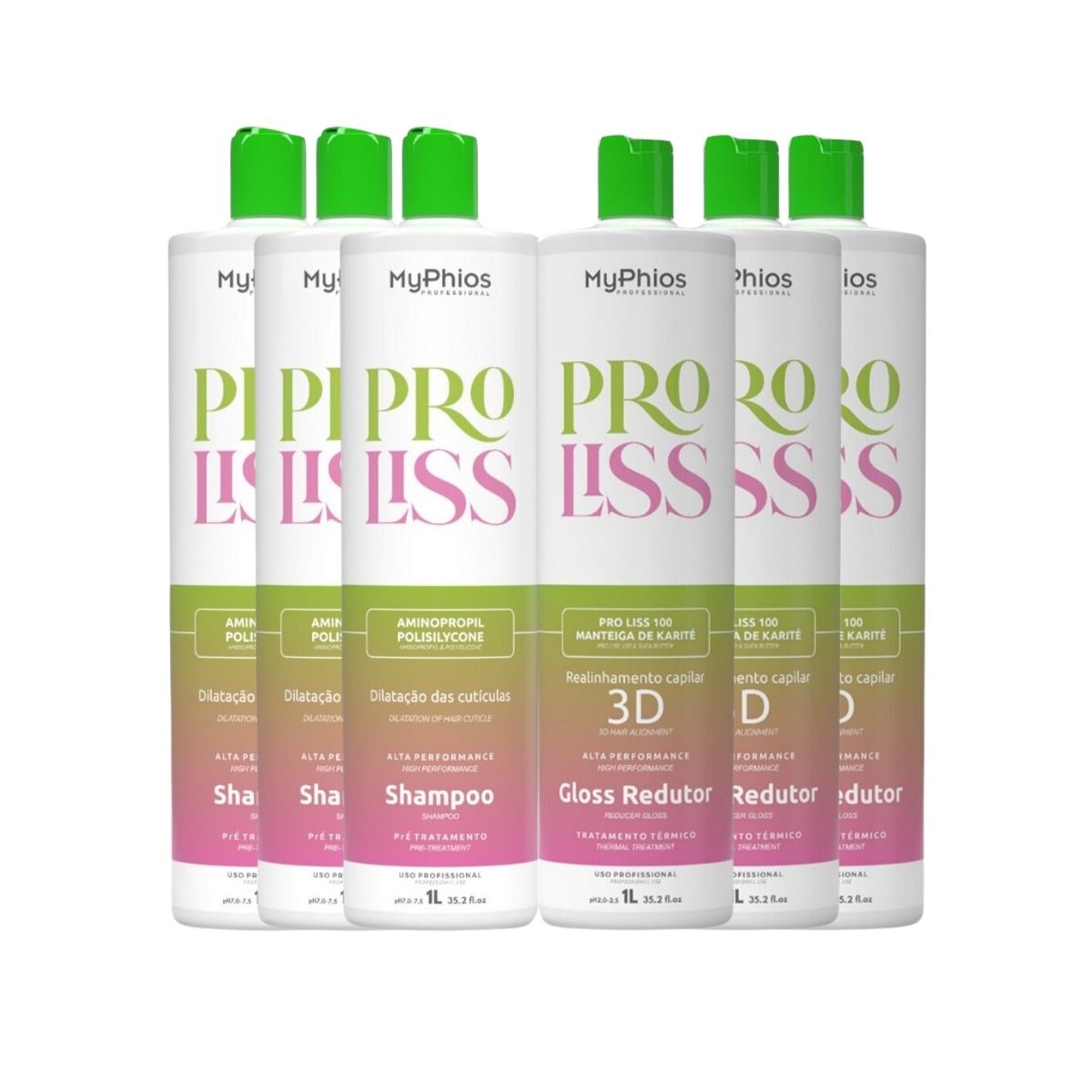 Kit MyPhios ProLiss 3 Realinhamento Capilar 1 Litro