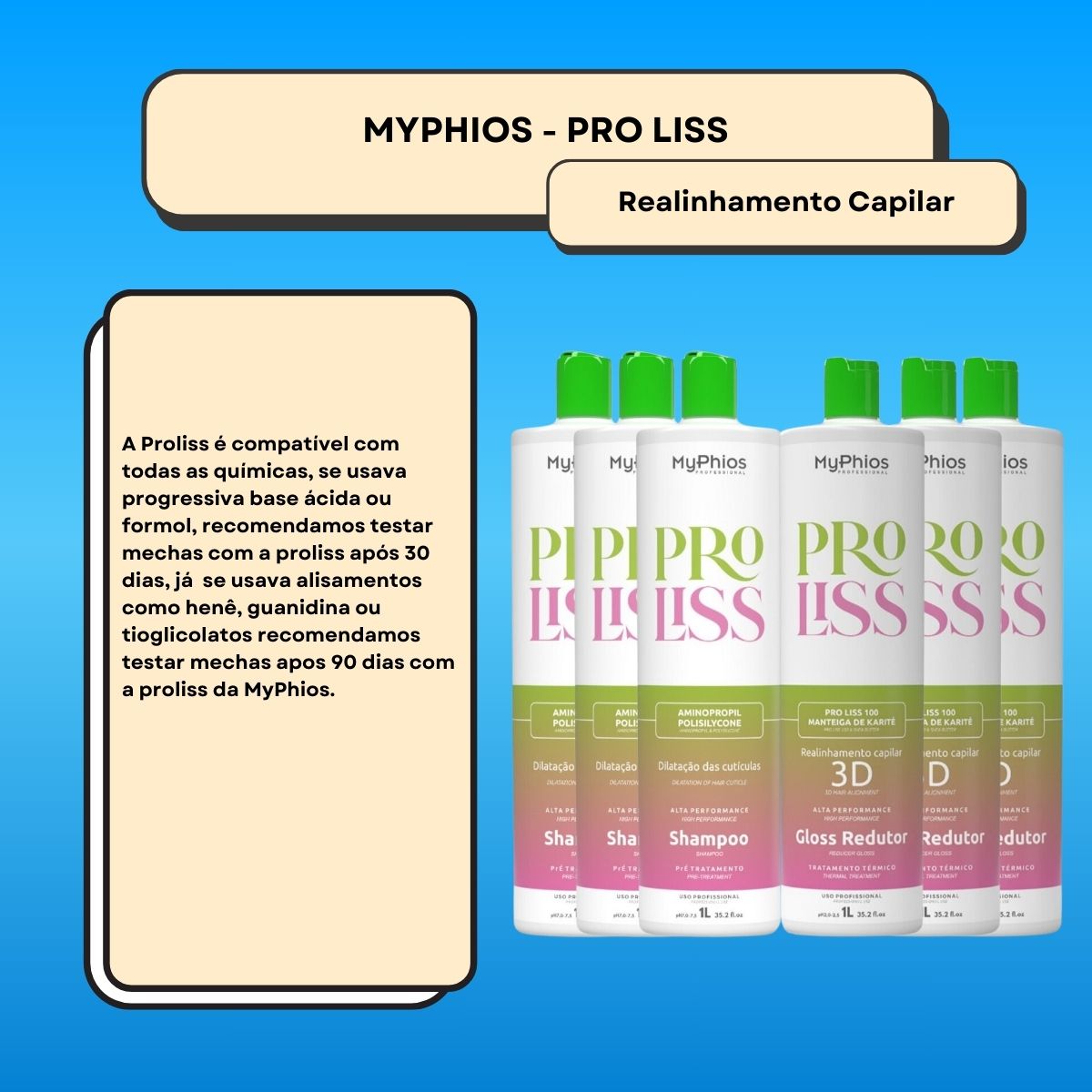 Kit MyPhios ProLiss 3 Realinhamento Capilar 1 Litro