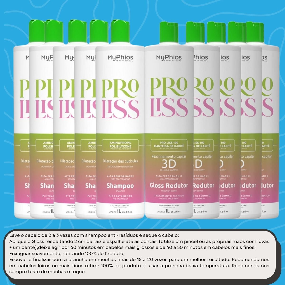 Kit MyPhios ProLiss 5 Realinhamento Capilar 1 Litro