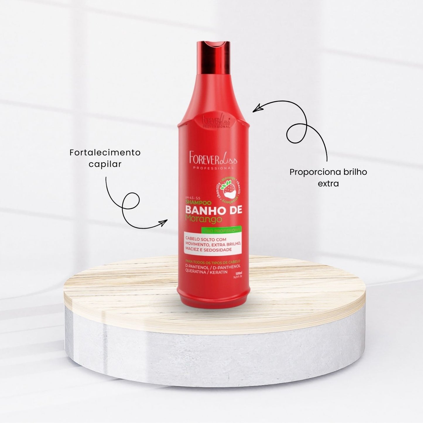 Shampoo Forever Liss Banho de Morango 500 ml