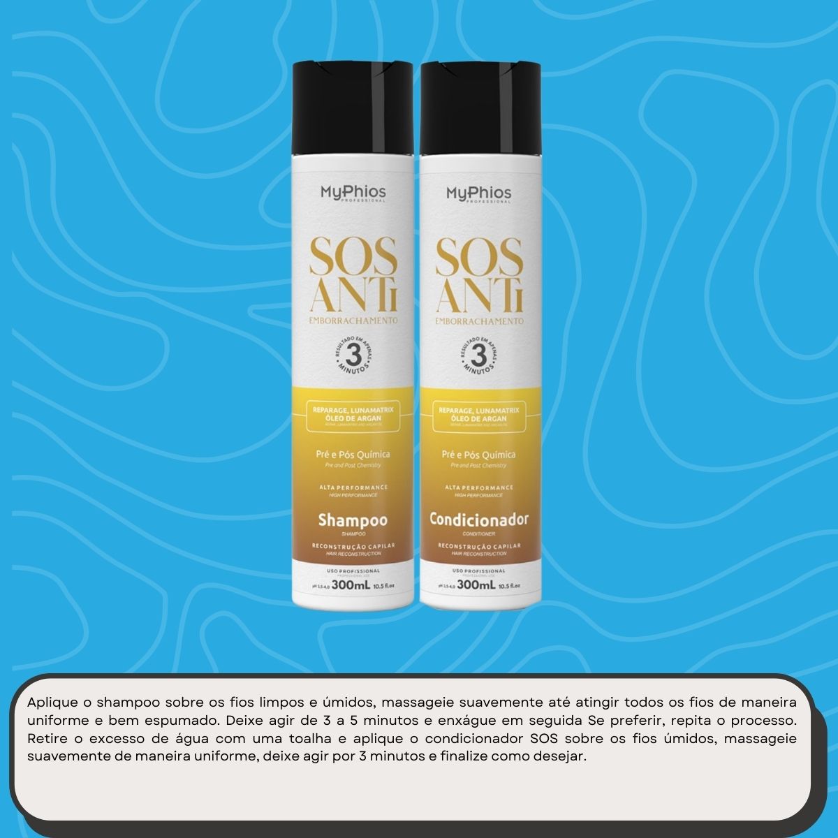 Kit MyPhios SOS Antiemborrachamento Shampoo e Condicionador 300 ml