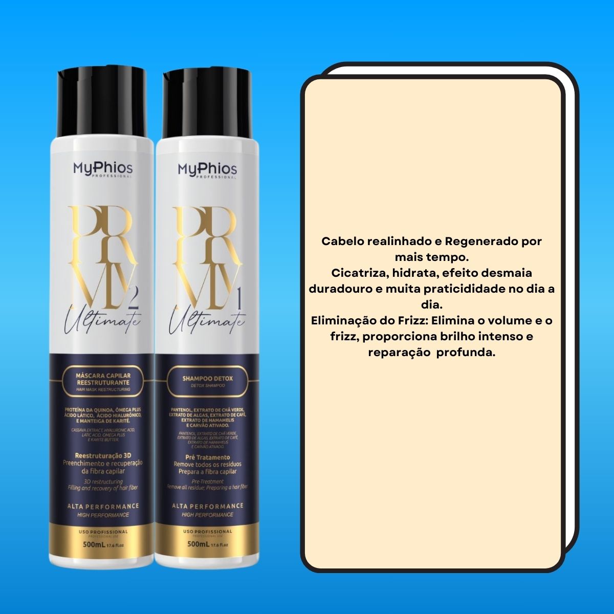 Kit MyPhios Ultimate PRMY Shampoo Detox e Máscara 500 ml