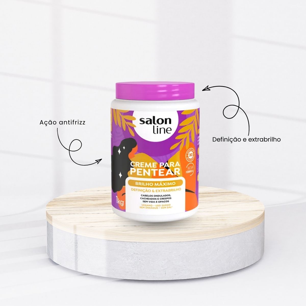 Creme de Pentear Salon Line Brilho Maximo 1 Kg