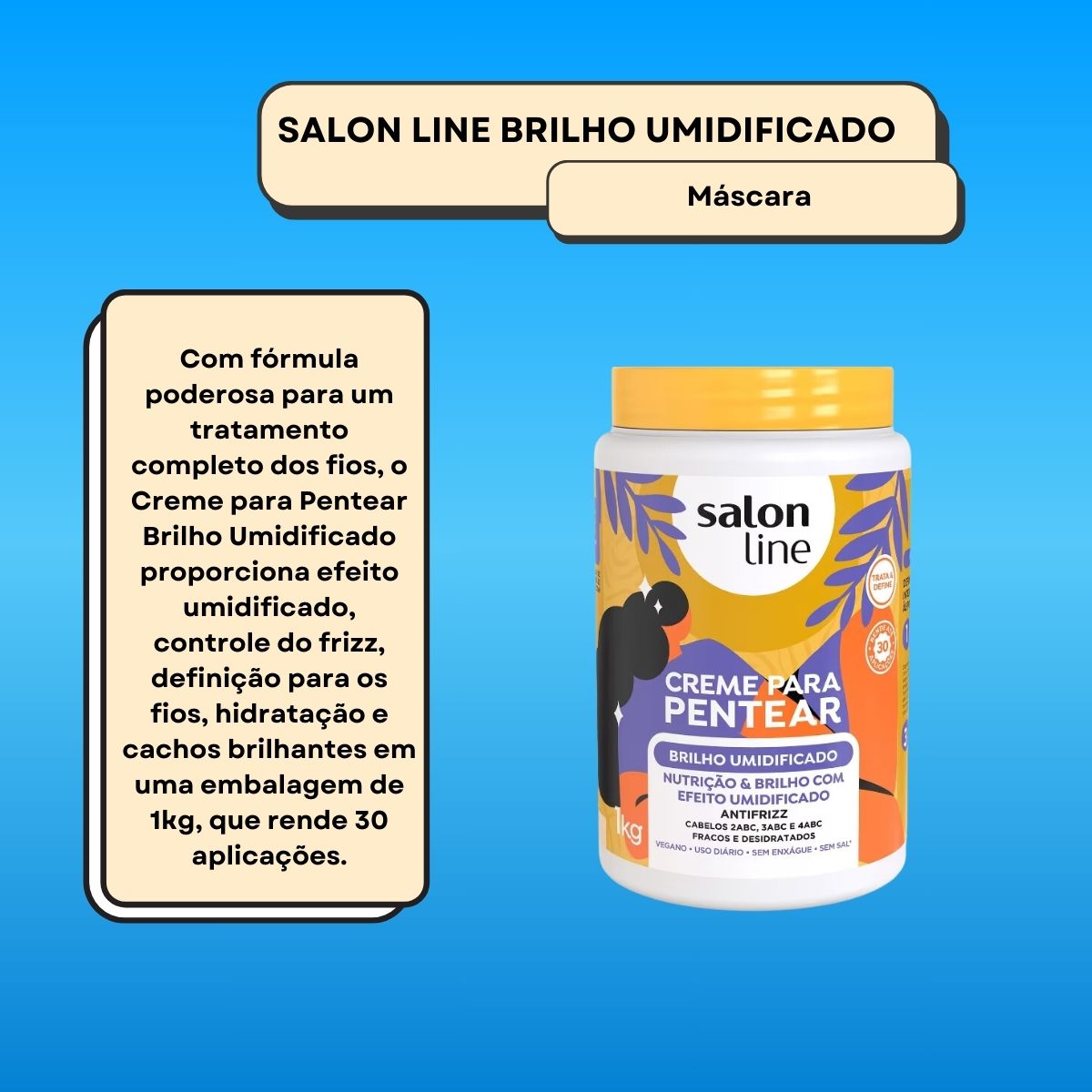 Creme de Pentear Salon Line Brilho Umidificado 1 Kg