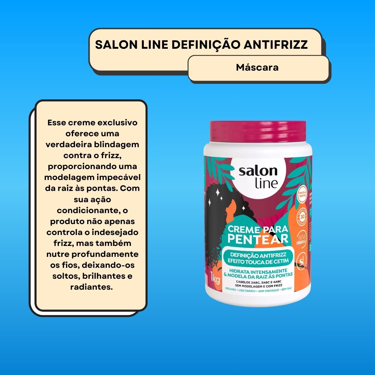Creme de Pentear Salon Line Definição Antifrizz 1 Kg