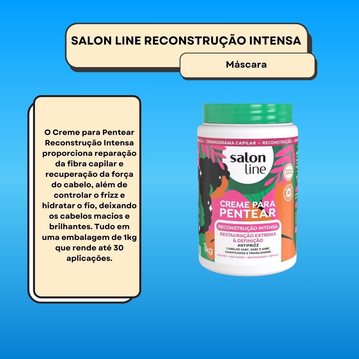 Creme de Pentear Salon Line Reconstrução Intensa 1 Kg
