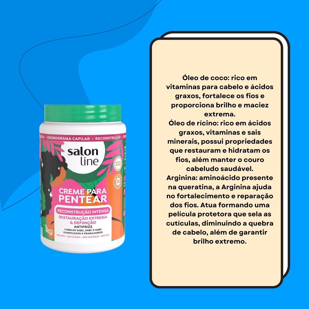 Creme de Pentear Salon Line Reconstrução Intensa 1 Kg