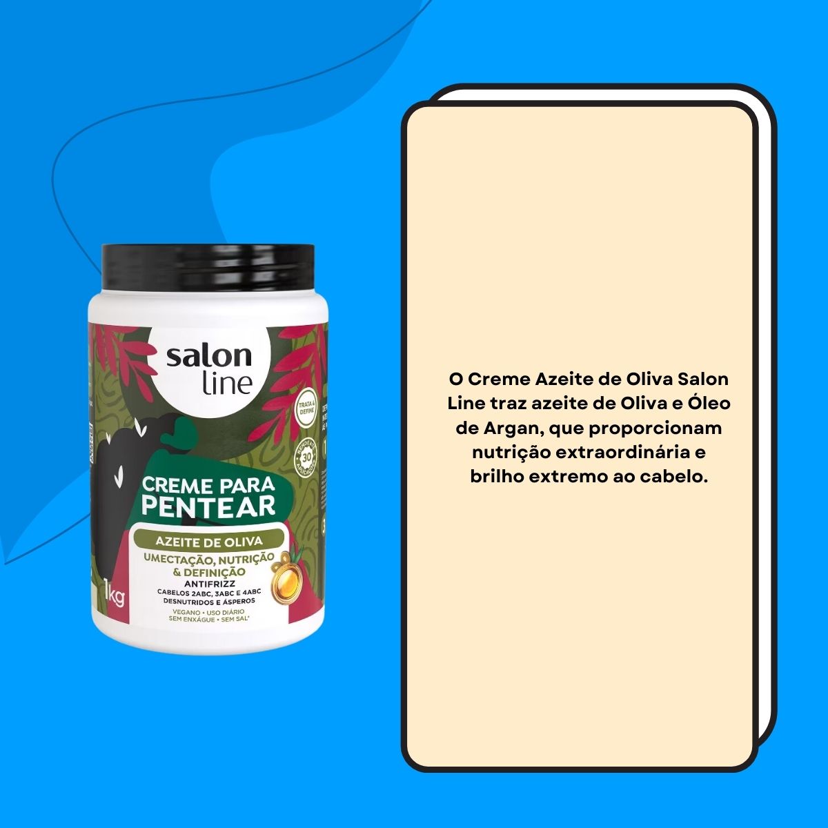 Creme de Pentear Salon Line Azeite de Oliva 1 Kg