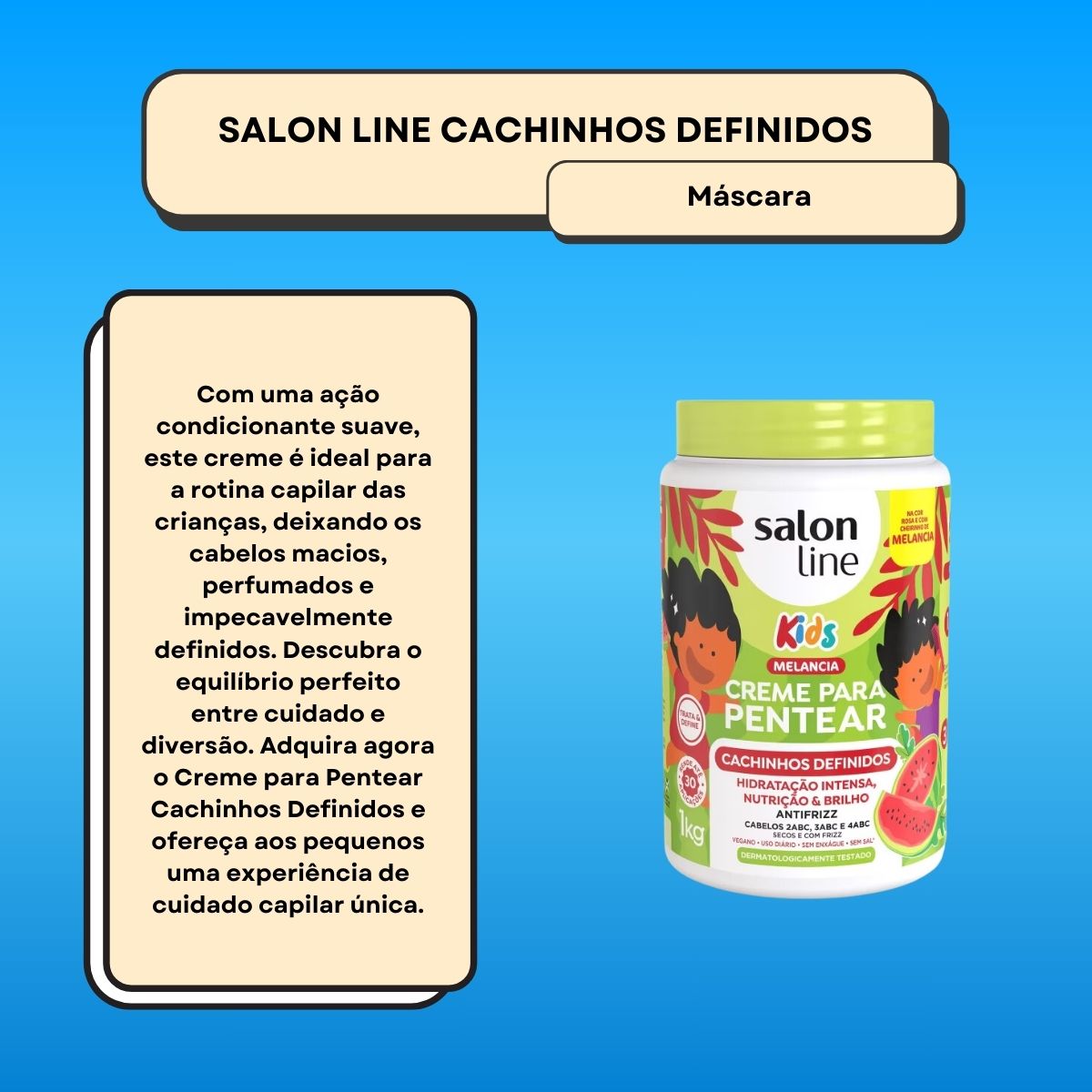 Creme de Pentear Salon Line Cachinhos Definidos Kids 1 Kg