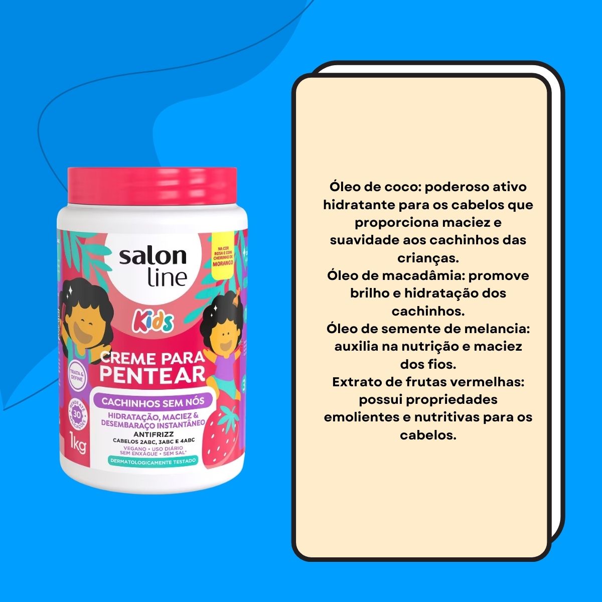 Creme de Pentear Salon Line Cachinhos Sem Nós Kids 1 Kg