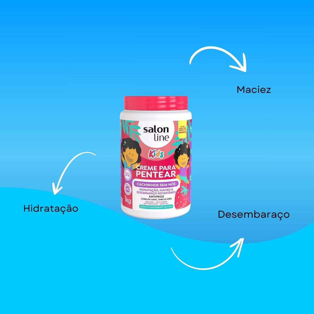 Creme de Pentear Salon Line Cachinhos Sem Nós Kids 1 Kg