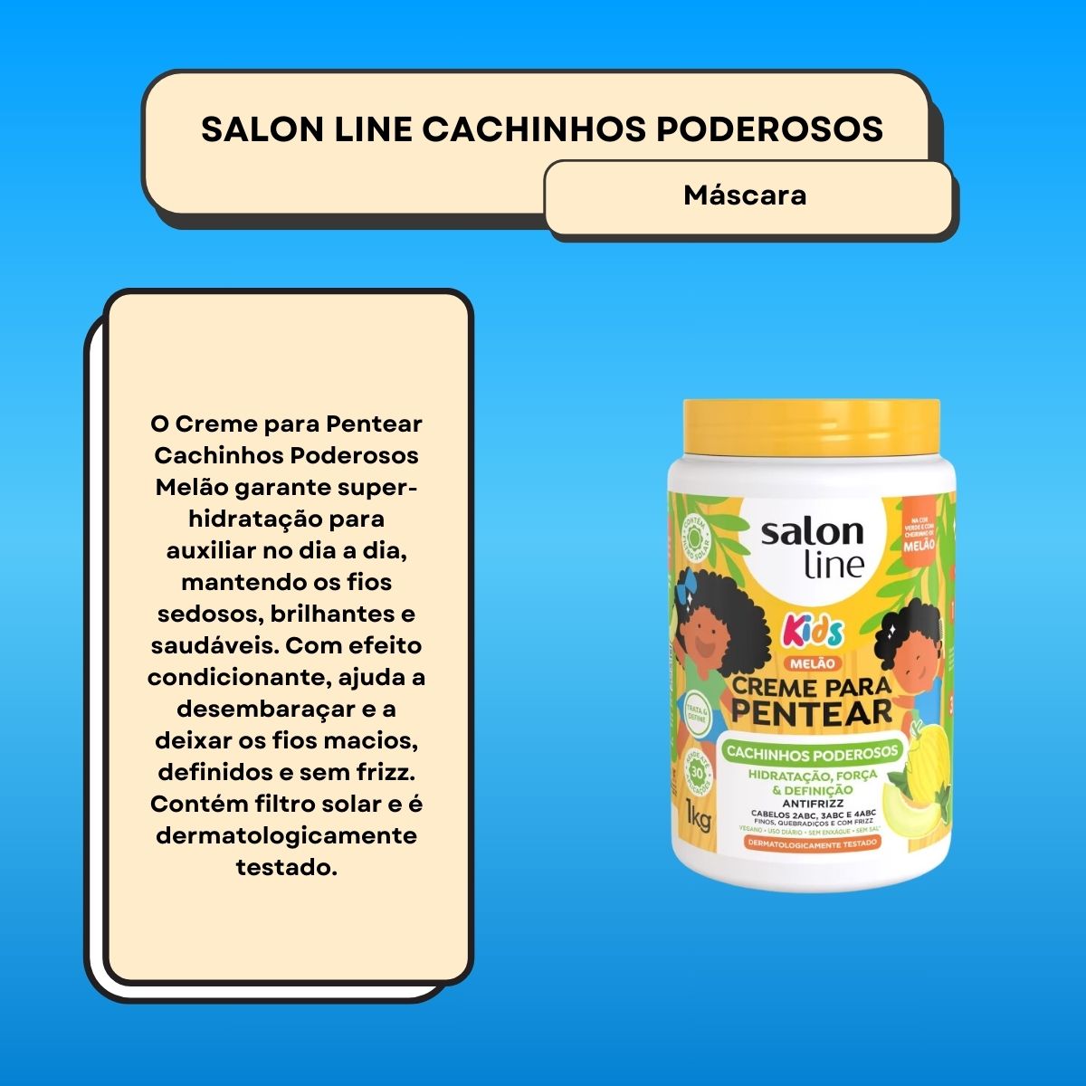 Creme de Pentear Salon Line Cachinhos Poderosos Kids 1 Kg