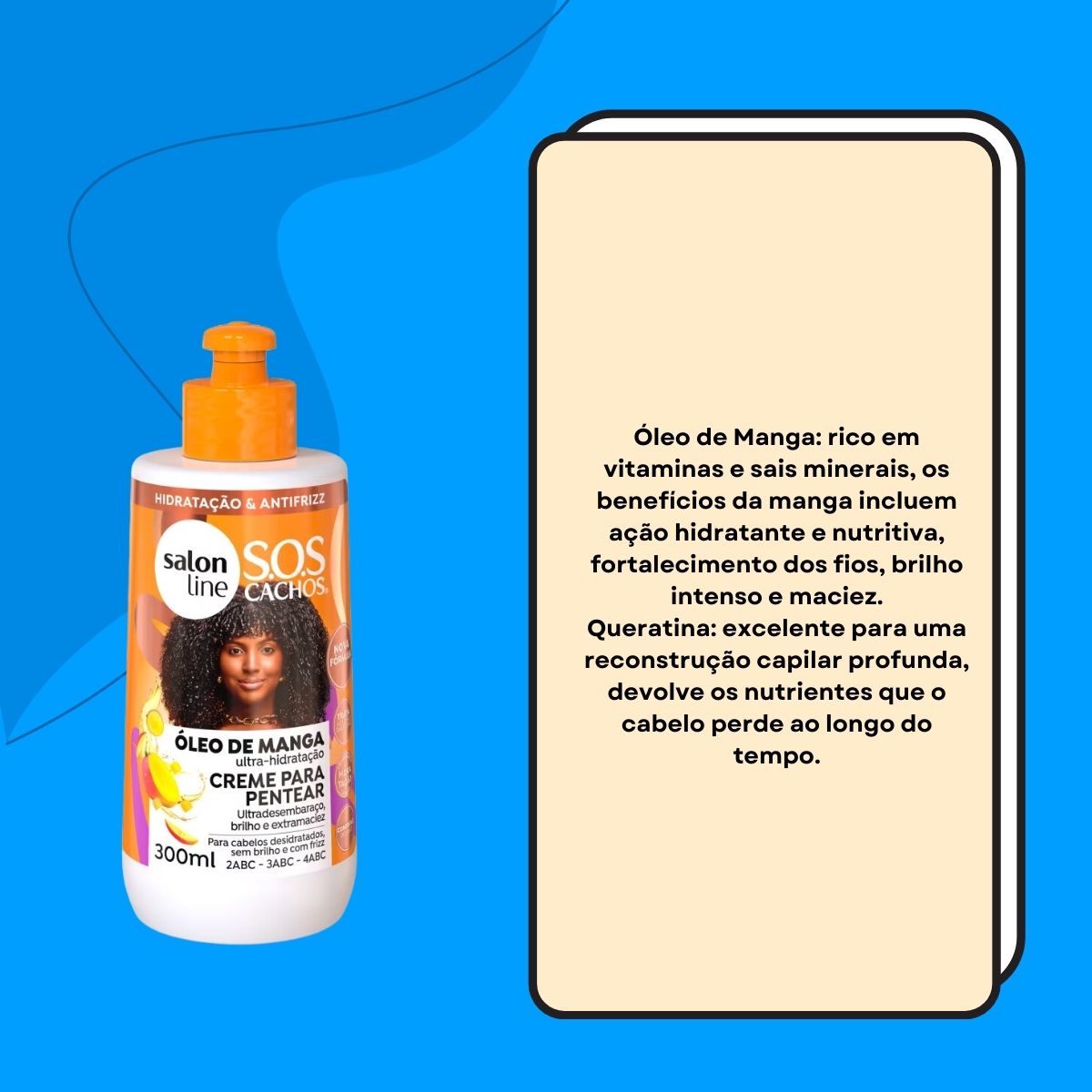 Creme de Pentear Salon Line SOS Cachos Oleo de Manga para Cabelo Cacheado 300 ml