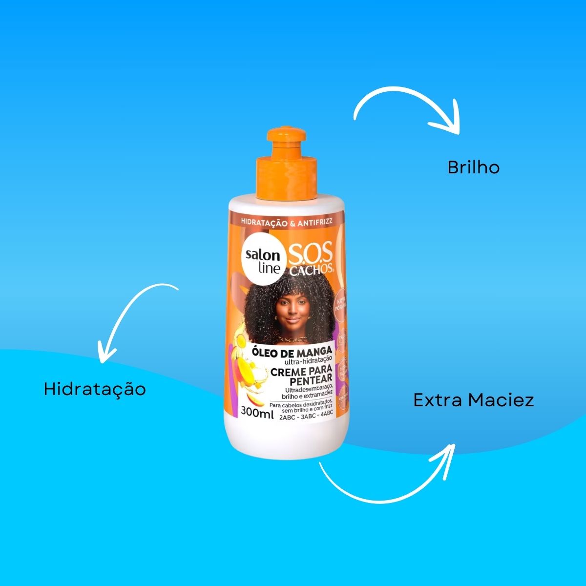 Creme de Pentear Salon Line SOS Cachos Oleo de Manga para Cabelo Cacheado 300 ml