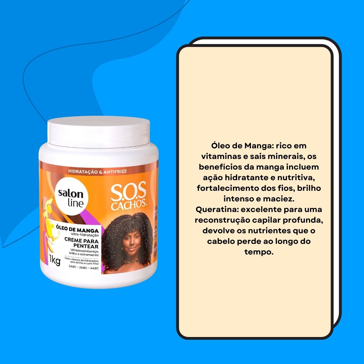 Creme de Pentear Salon Line SOS Cachos Oleo de Manga para Cabelo Cacheado 1 Kg