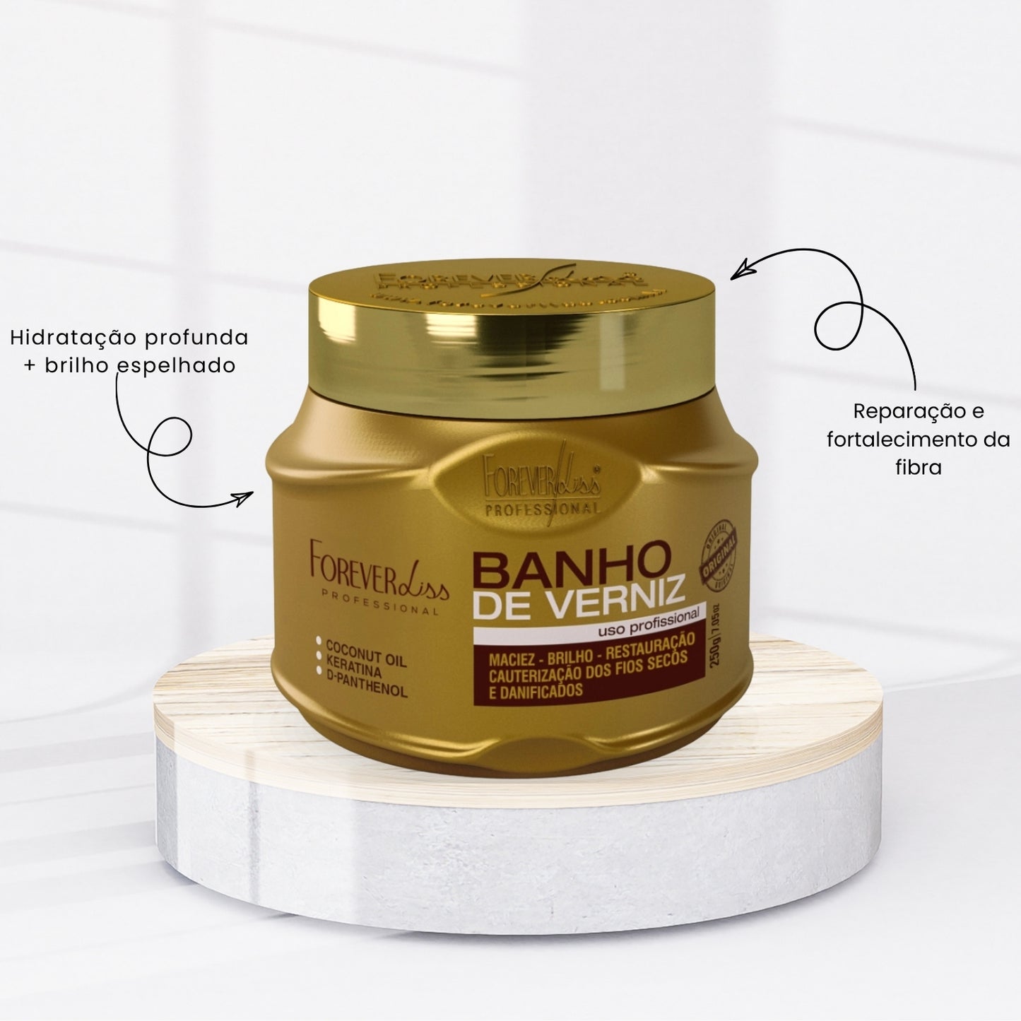 Kit Forever Liss Banho de Verniz Especial Shampoo 300 ml + Máscara 250 g