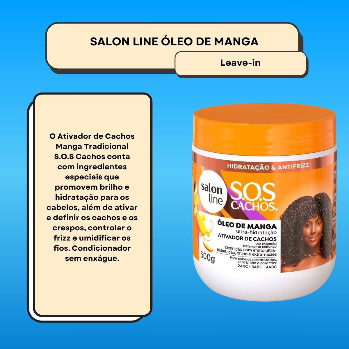 Ativador de Cachos Salon Line SOS Cachos Oleo de Manga 500 g para Cabelo Cacheado