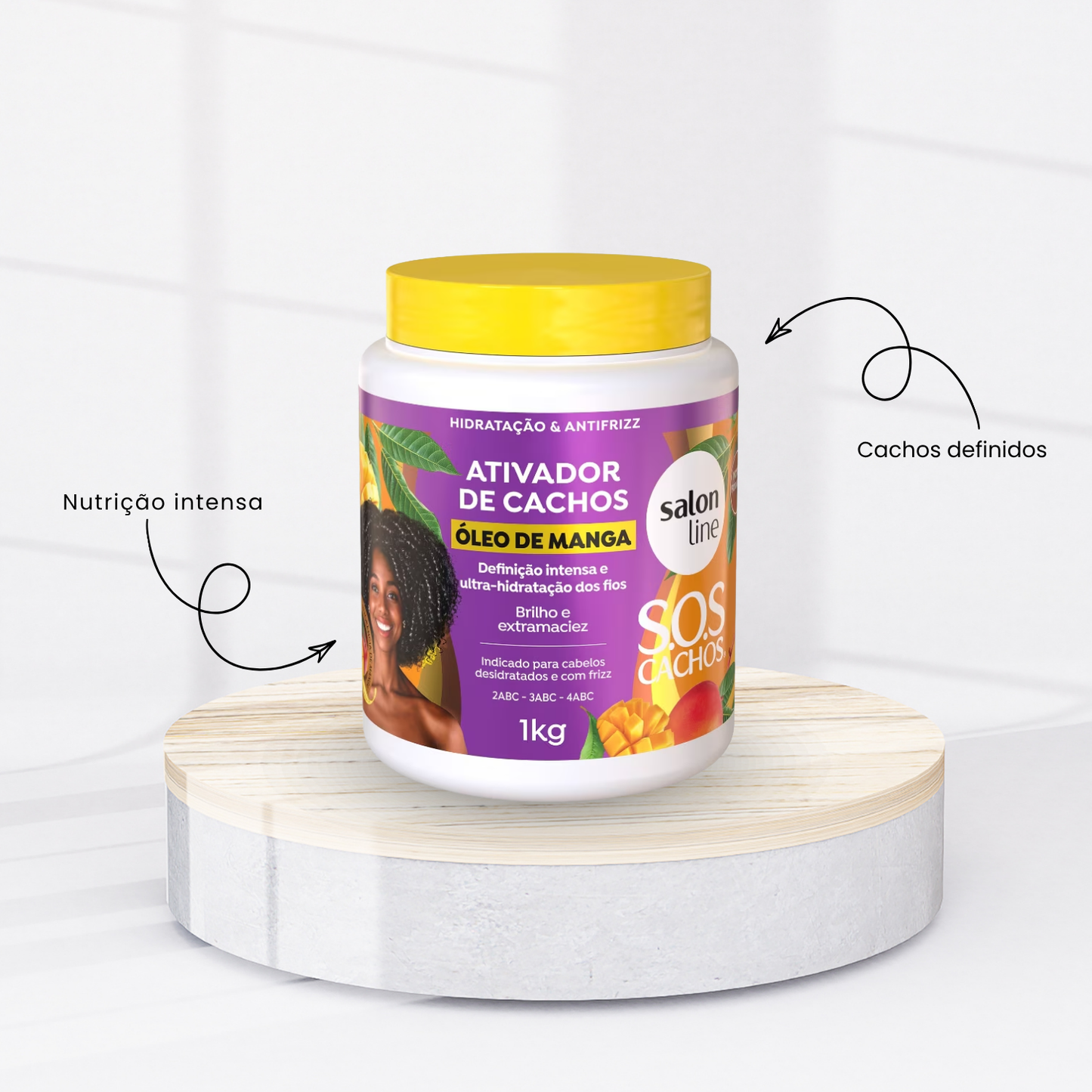 Creme de Pentear Salon Line SOS Cachos Oleo de Manga Ativador de Cachos para Cabelo Cacheado 1 Kg