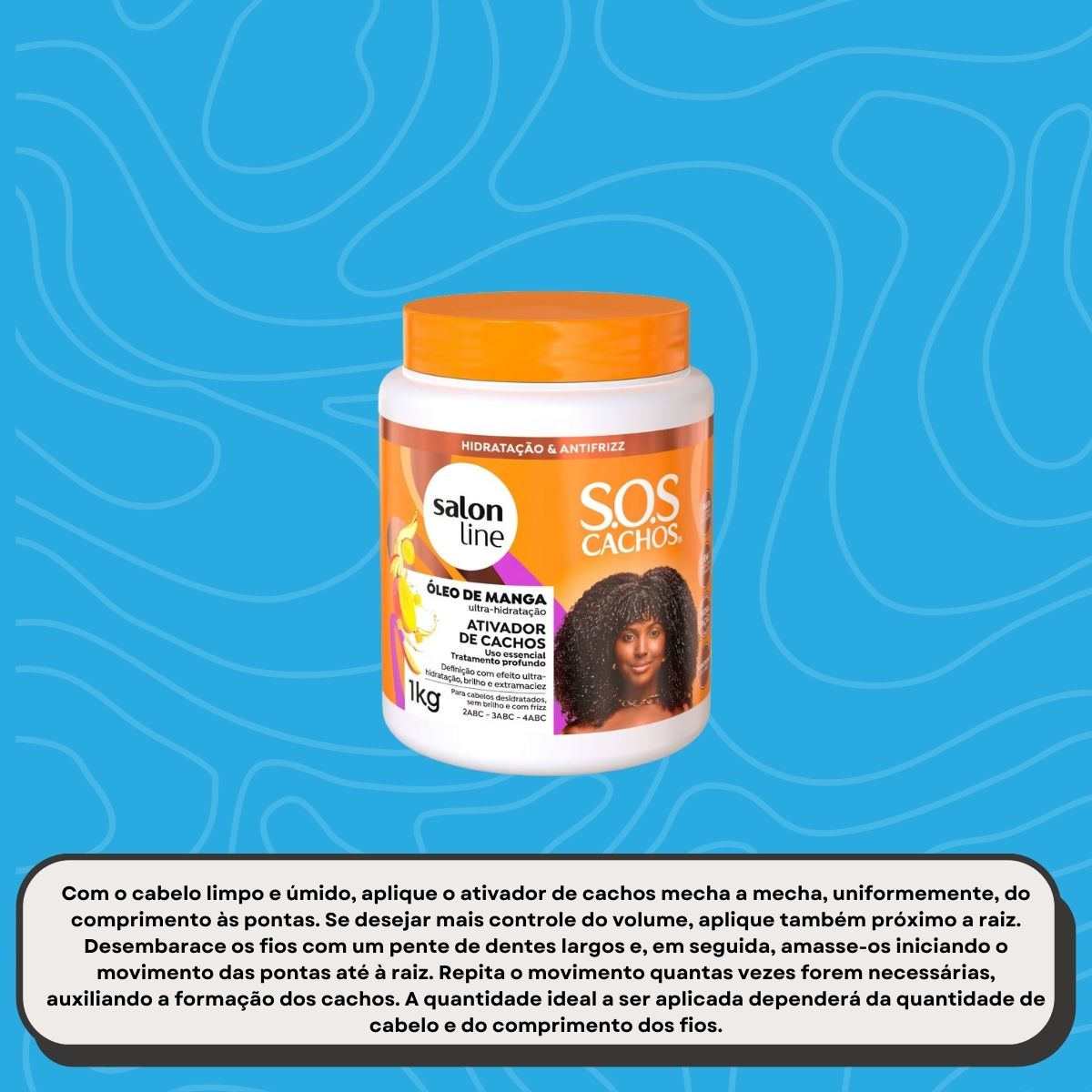 Creme de Pentear Salon Line SOS Cachos Oleo de Manga Ativador de Cachos para Cabelo Cacheado 1 Kg