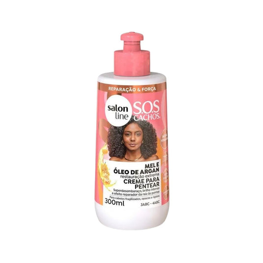 Creme de Pentear Salon Line SOS Cachos Oleo de Argan para Cabelo Cacheado 300 ml