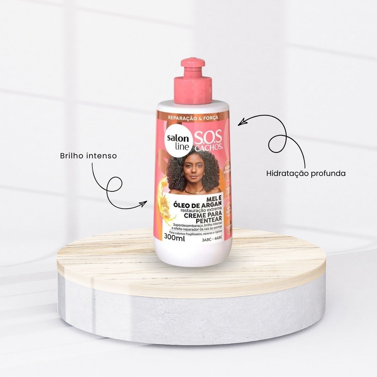 Creme de Pentear Salon Line SOS Cachos Oleo de Argan para Cabelo Cacheado 300 ml