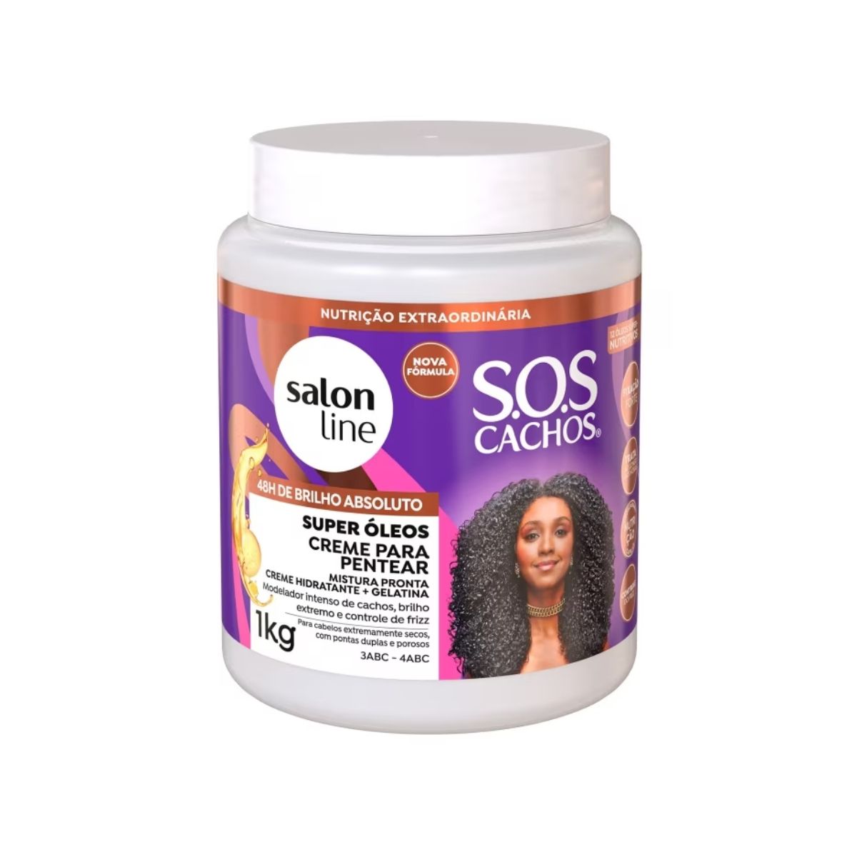Salon Line SOS Cachos Super Oleos Gel Creme para Cabelo Cacheado 1 Kg