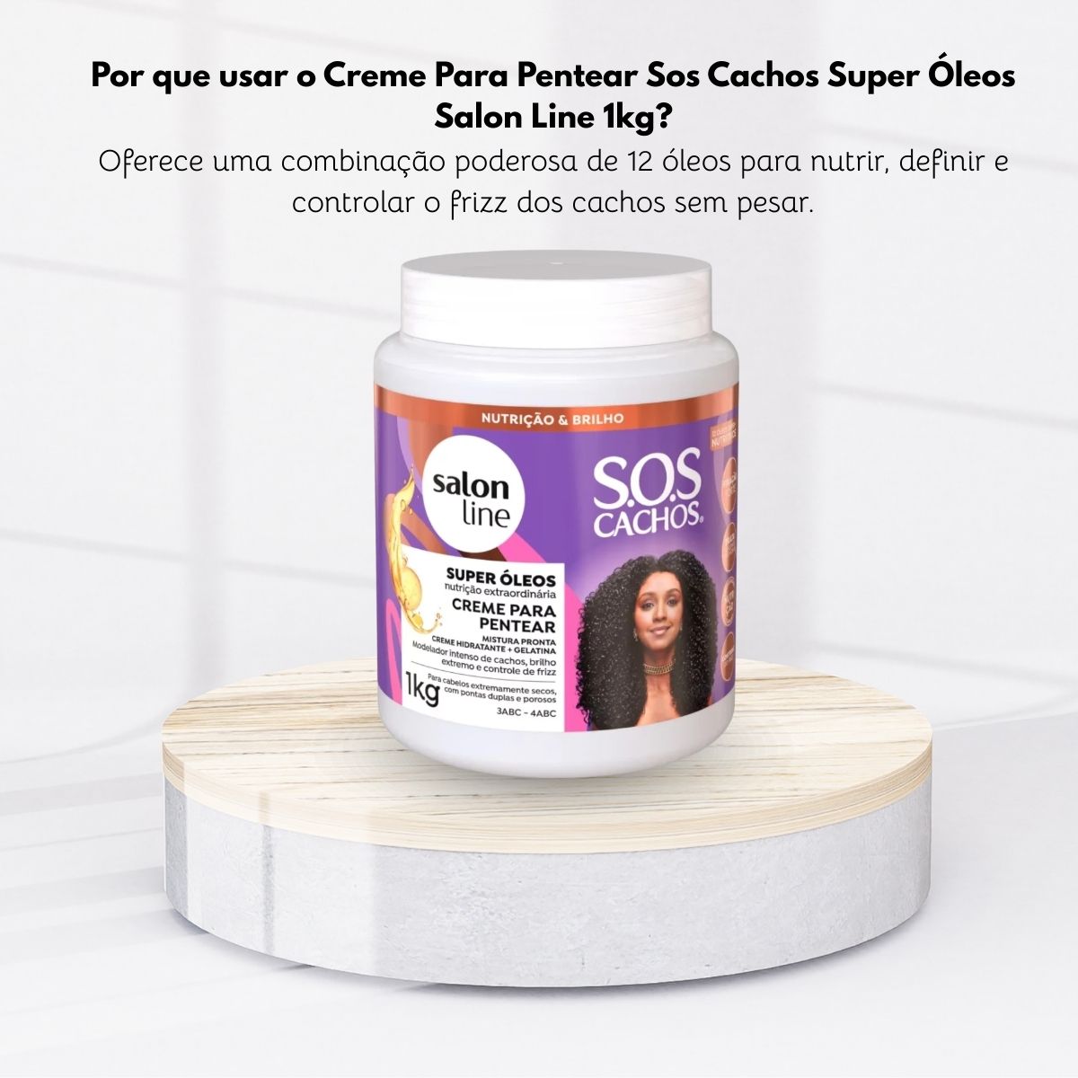 Salon Line SOS Cachos Super Oleos Gel Creme para Cabelo Cacheado 1 Kg