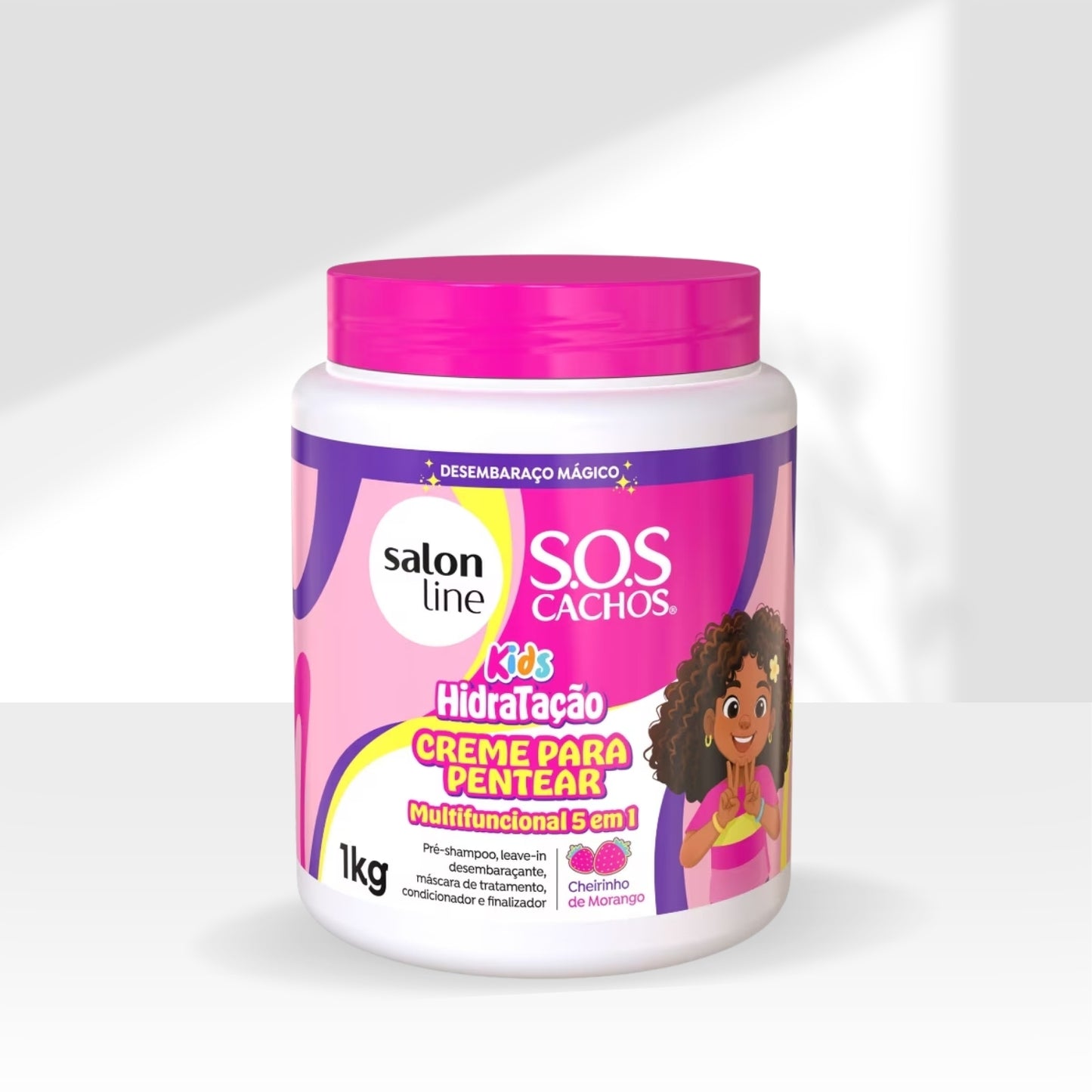 Creme de Pentear Salon Line SOS Cachos Kids 5 em 1 Creme para Cabelo Cacheado 1 Kg