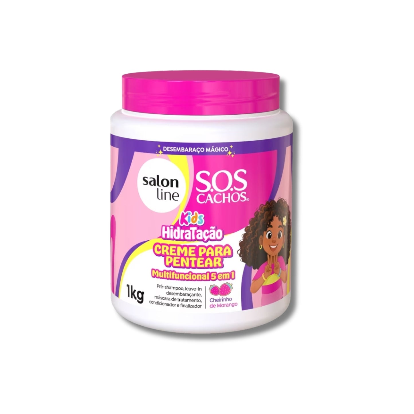 Creme de Pentear Salon Line SOS Cachos Kids 5 em 1 Creme para Cabelo Cacheado 1 Kg