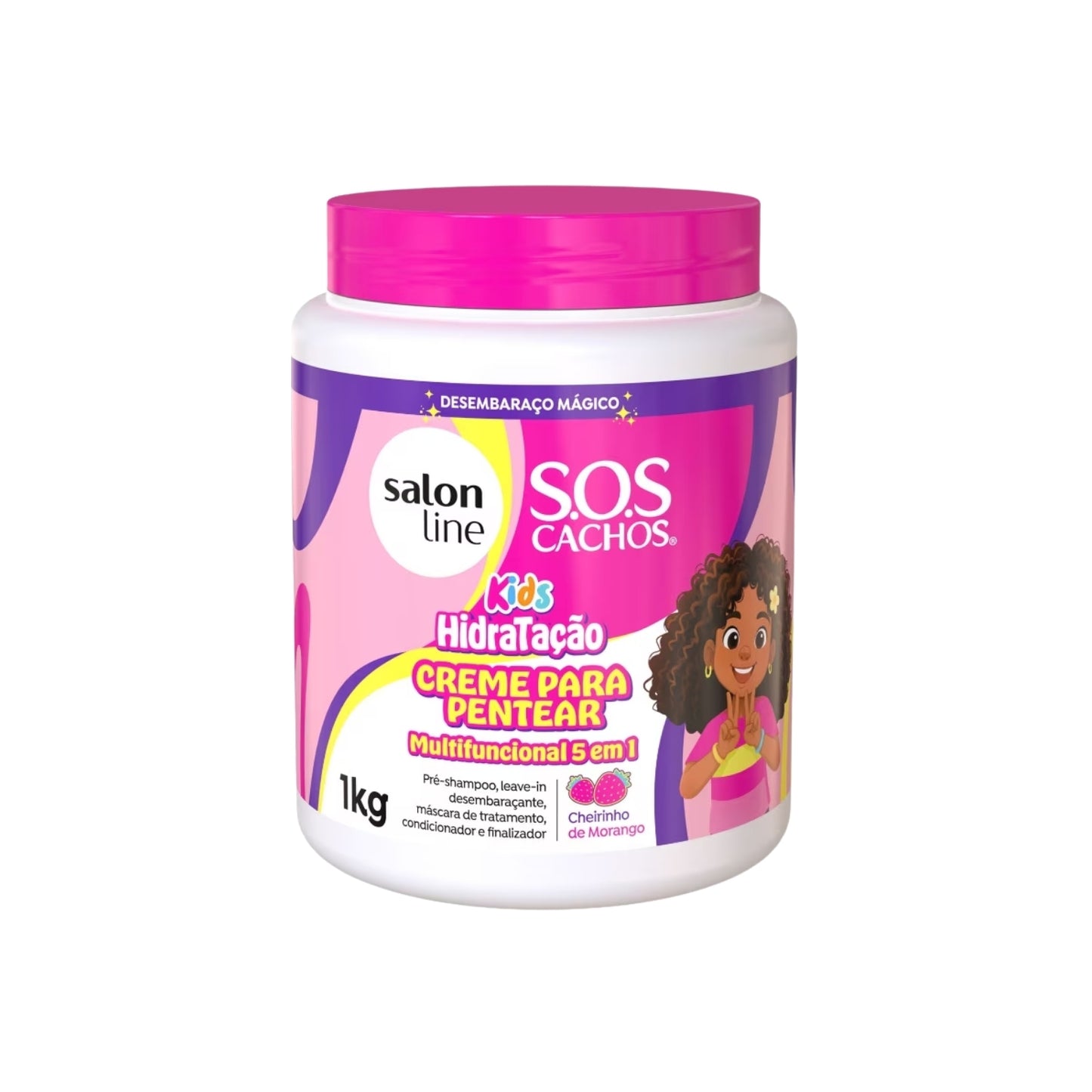 Creme de Pentear Salon Line SOS Cachos Kids 5 em 1 Creme para Cabelo Cacheado 1 Kg