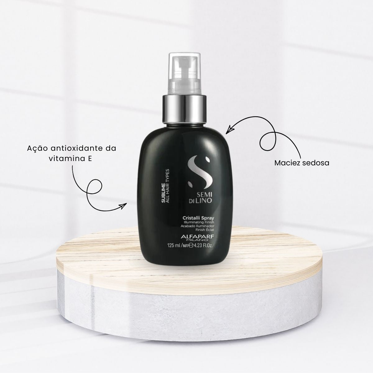 Spray Alfaparf Semi Di Lino Sublime Cristalli de Brilho 125 ml