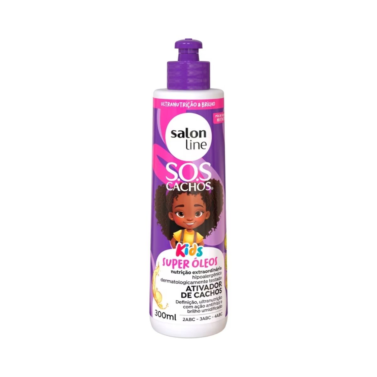 Creme de Pentear Salon Line SOS Cachos Kids Super Oleos para Cabelo Cacheado 300 ml