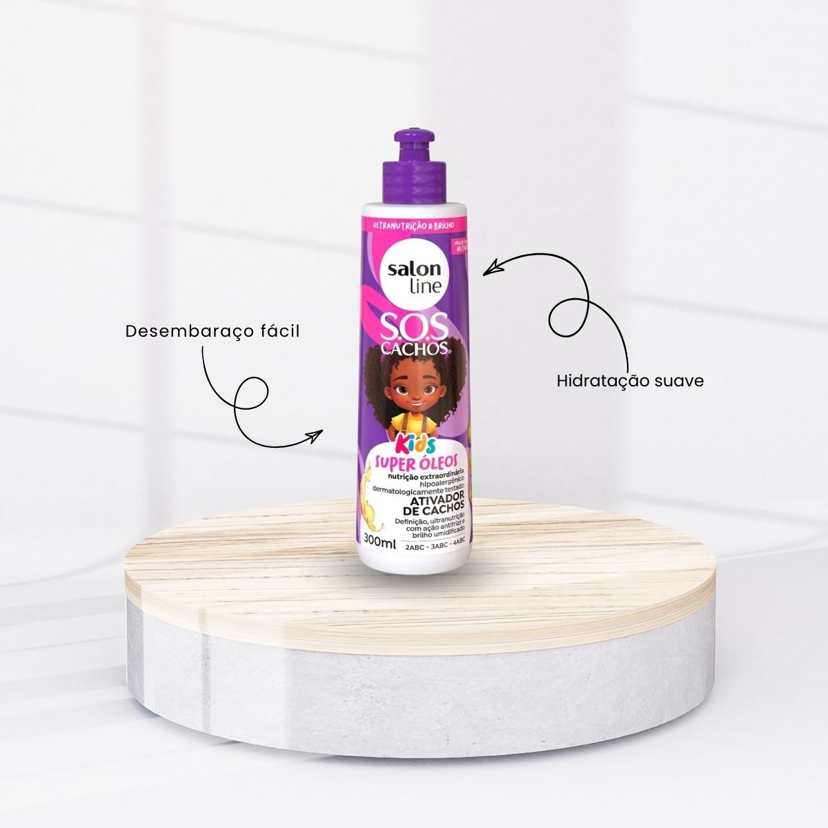 Creme de Pentear Salon Line SOS Cachos Kids Super Oleos para Cabelo Cacheado 300 ml