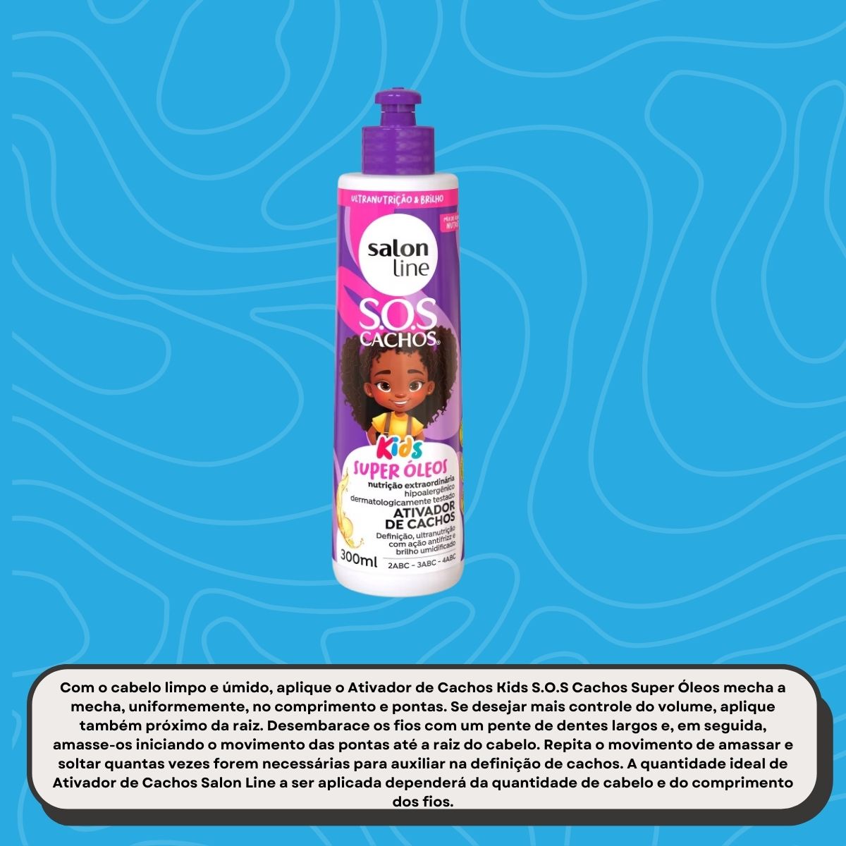 Creme de Pentear Salon Line SOS Cachos Kids Super Oleos para Cabelo Cacheado 300 ml